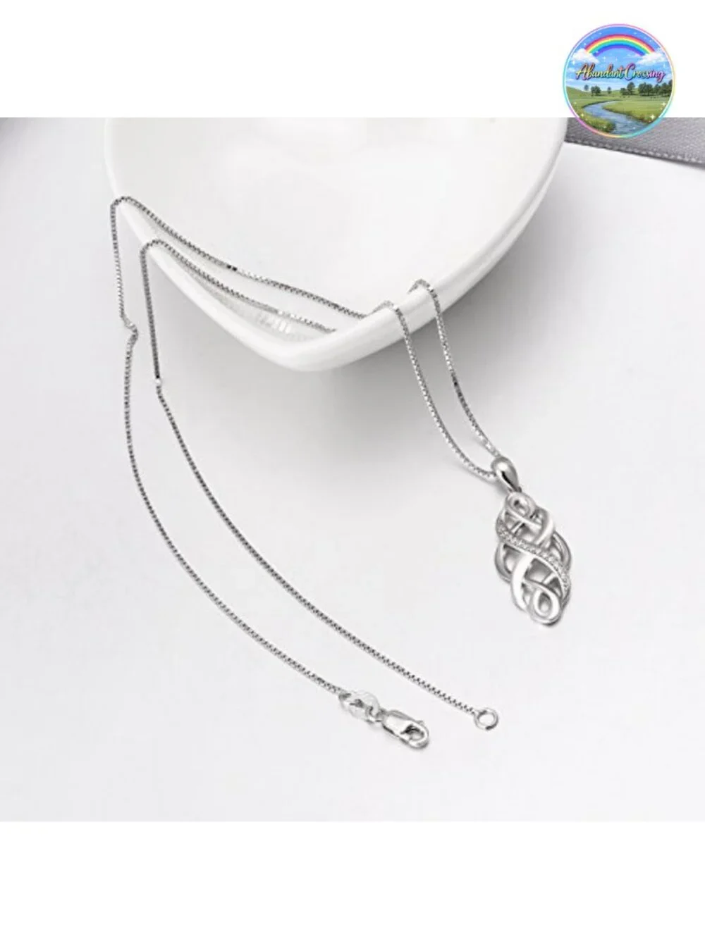 925 Sterling Silver Celtic Knot Pendant Necklace 18